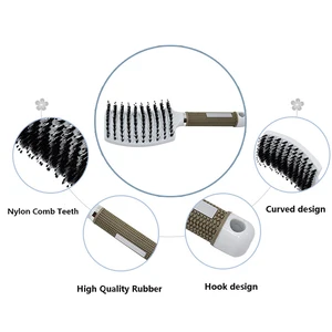 Nylon -Friseurkamm, Entwirrung von Kamm, nass und trocken mitbringen 8 Hauptverkäufe Barberry -Verkäufe - №3