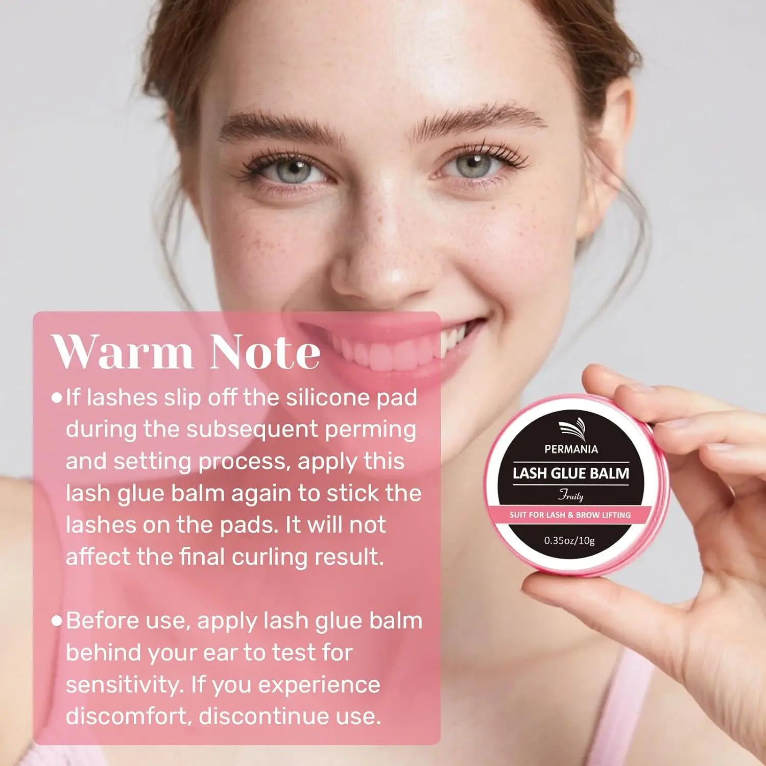 PERMANIA Lash Lift Glue Lash Lift Glue Balm Rosa Perfume Secagem Rápida Bálsamo Adesivo para Perming de Cílios e Laminação de Sobrancelhas