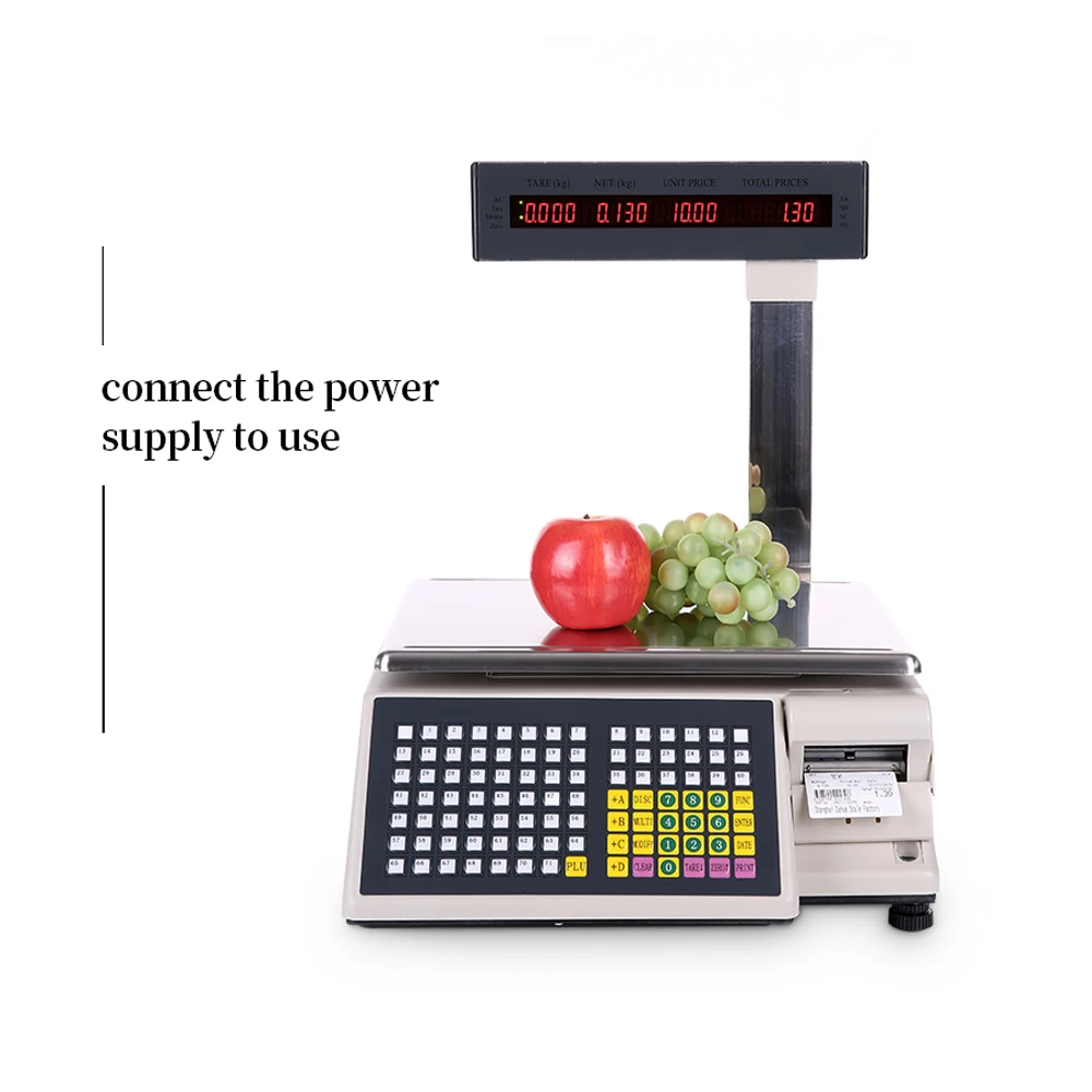 ATV&UTVNew 30kg Electronic Scale with Thermal Label Printing Capability for Supermarket Use