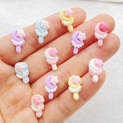 30Pcs Cute Mini Cartoon Colorful Moon Star Lollipop Nail Art Resin Designer Charms DIY Craft For Nail 3D Decorations Jewelry