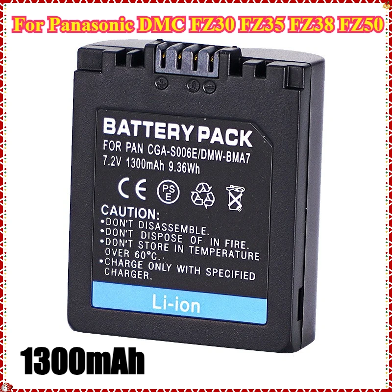 CGA-S006 CGR CGA S006E S006 S006A BMA7 DMW-BMA7 Rechargeable Battery for Panasonic DMC FZ30 FZ35 FZ38 FZ50 FZ7 FZ8 FZ18 FZ28