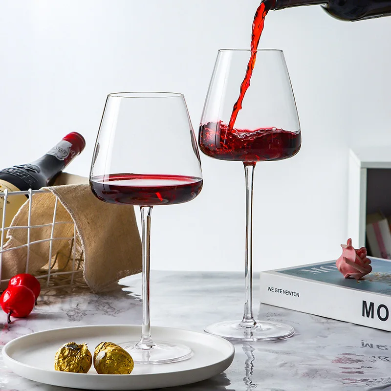 

European Concave Bottom Red Wine Glass, Bordeaux Burgundy goblet Glass, Household White Glass, Transparent Wine Glass