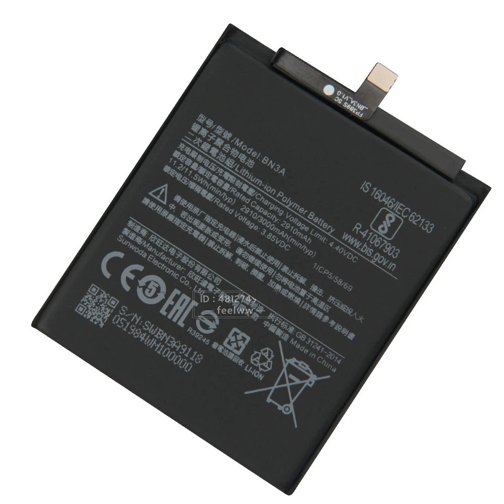 بطارية هاتف بديلة BN3A لعام 2024 لبطاريات الهاتف Xiaomi Redmi Go 3000Mah