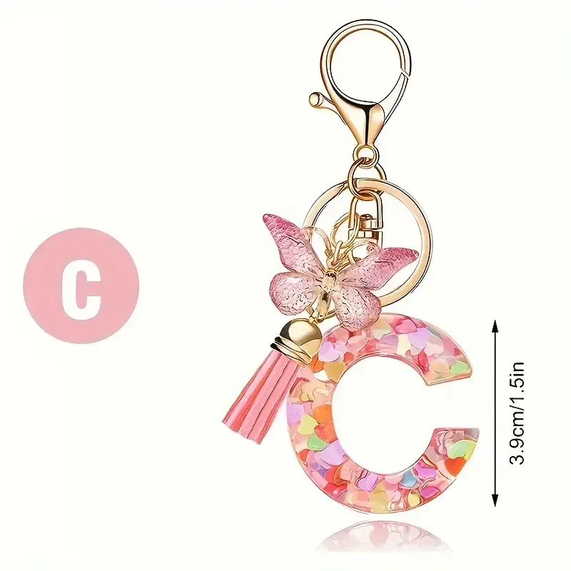 

Fashion DIY A-Z Letters keychain Metal Holder Pendent Key Chain Women bag Key Ring Simple Letter Name Key Party Gift Jewelry