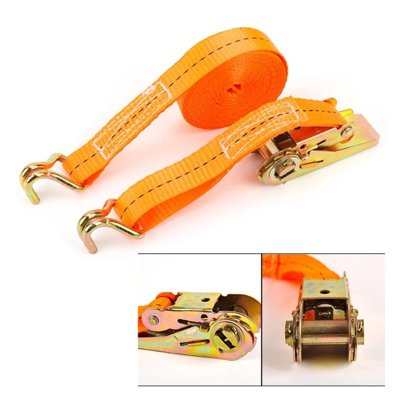 

1'' Width Lashing Straps Cargo Tie-Down Strap 5/6/8/10M Strong Ratchet Belt Luggage Bag Lashing Strap