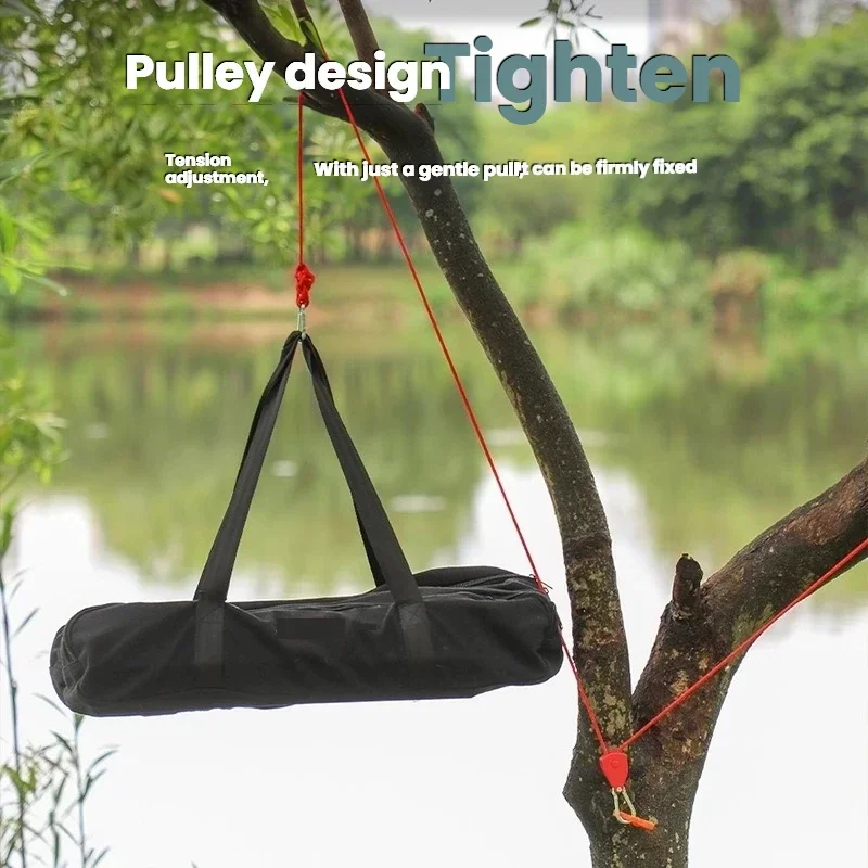 Outdoor Tarp Canopy Pulley Tensioner Reflective Guy Line Windproof Rope Adjustable Camping Tent Awning Fixing Cord Accessories