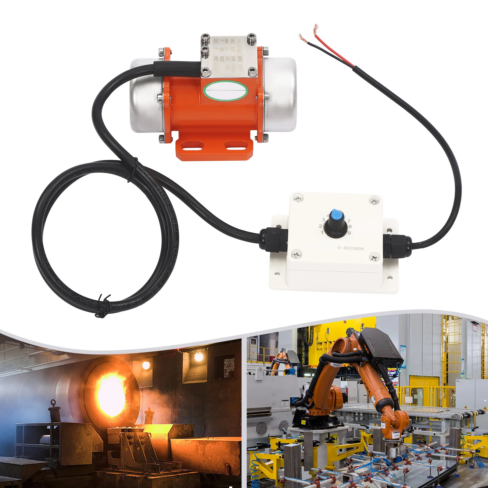 DC12V Motor 50W Vibration Motor with Speed Controller 0~4000RPM Electric Vibration Motor