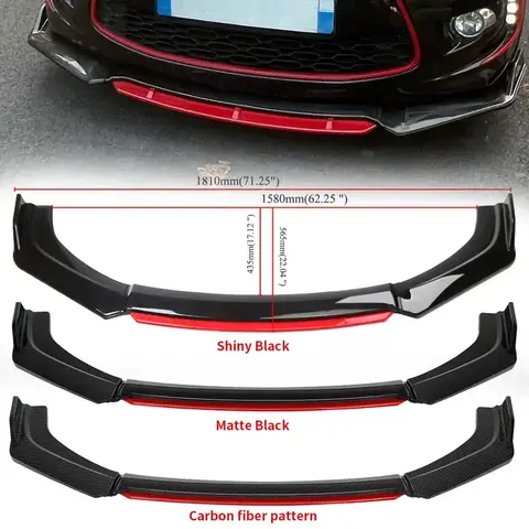 4PCS Universal Car Front Bumper Lip Body Kit Splitter Spoiler Diffuser Protector Car Accessories Amagi