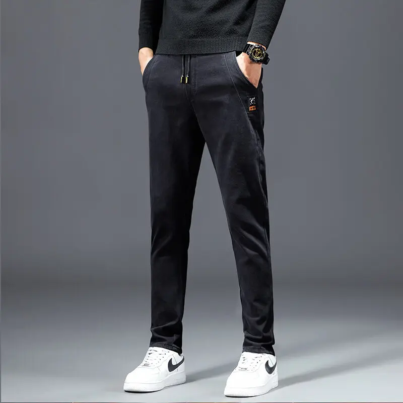 جينز رجالي على الموضة ملابس الشارع الشهير 2025 بقصة ضيقة ومريحة للربيع والخريف بنطلون جينز غير رسمي للرجال مقاس كبير مغسول كلاسيكي #3