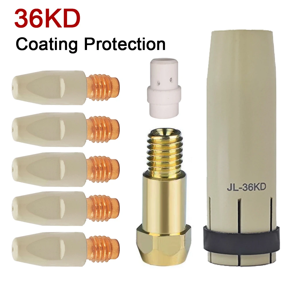 

36KD Welding Consumable Coating Protection Nozzle 0.8/1.0/1.2mm MIG Torch Gas Nozzle Tip Holder of 36KD MIG MAG Welding Torch