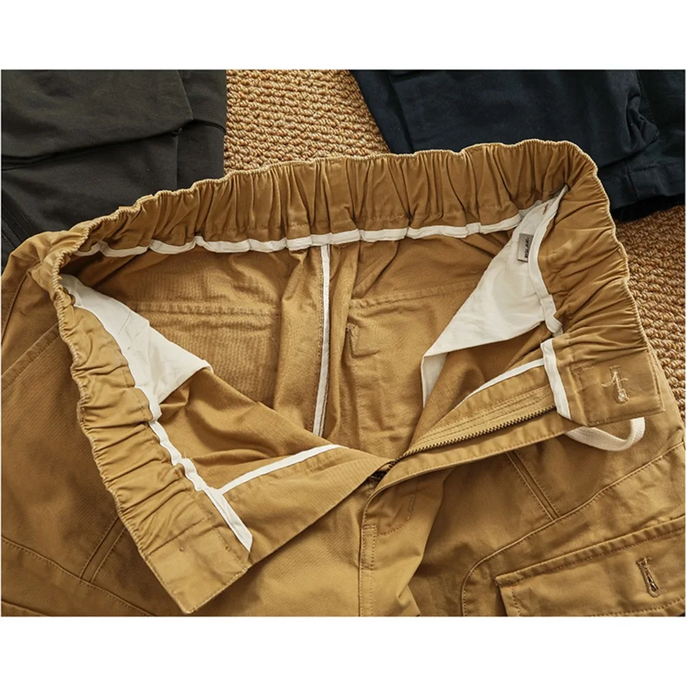 The new summer workwear shorts for men are a heavy-duty, high-quality, all-cotton woven multi-pocket mid-length pants