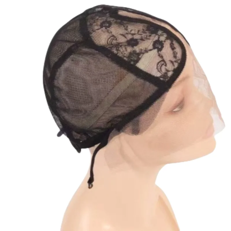 أفضل بيع النساء السود غلويليس الشعر صافي قبعة شعر مستعار صنع نسج Hairne قابل للتعديل T-شكل الدانتيل شبكة مطاطية الشعر صالون تجميل الشعر