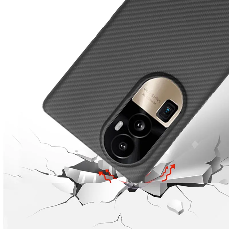 Case for Oppo Reno 10 Pro Plus Pro+ Real Carbon Fiber Aramid Anti-explosion Mobile Phone Protective Cases Cover Protection Shell