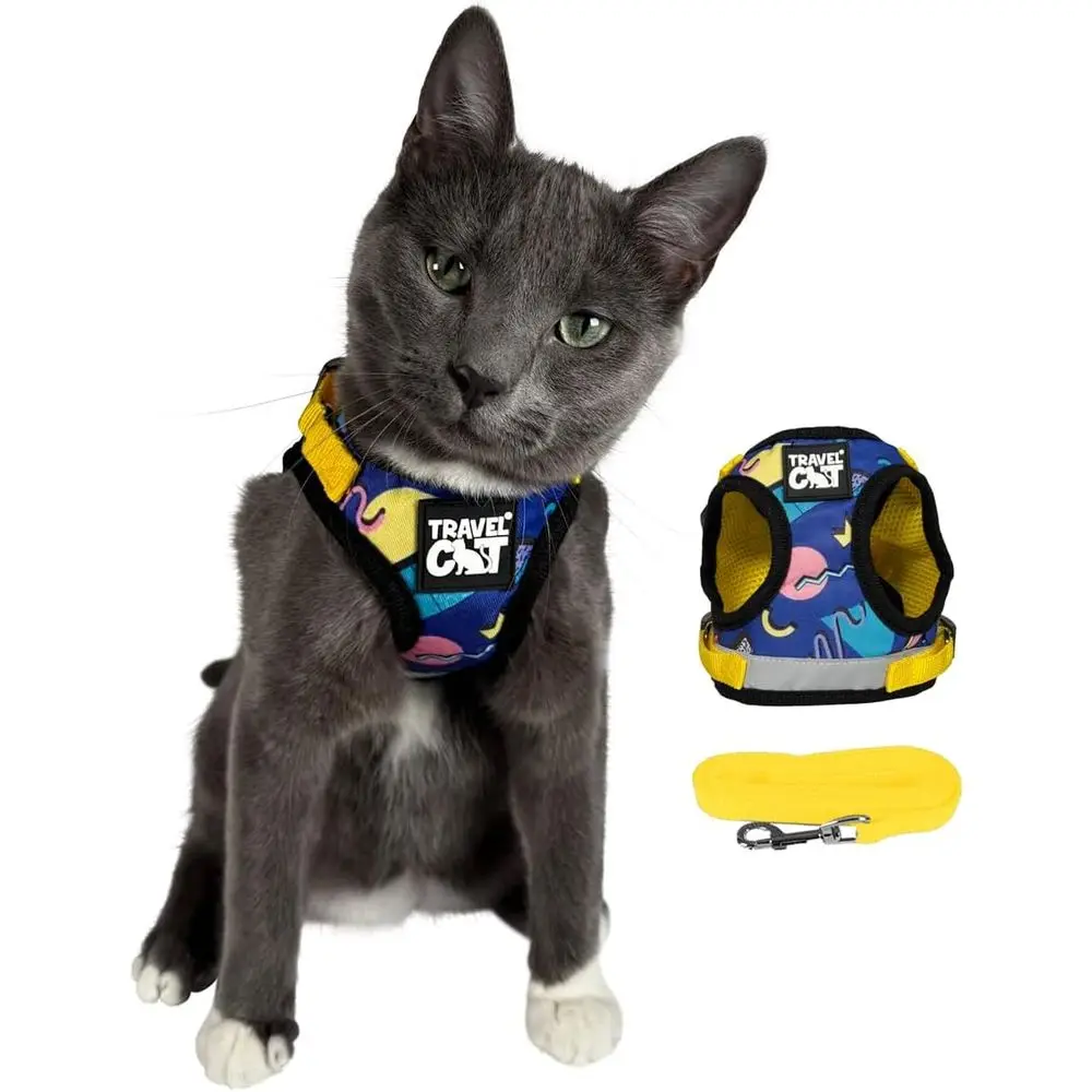 

Adjustable Harness Reflective Strap Comfort Walking Vest for Kitten or Outdoor Walking, Hiking (Medium, 90s Cat)