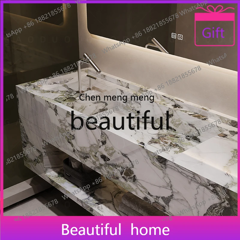 

Slate integrated seamless basin bathroom cabinet toilet hotel washstand hand washbasin