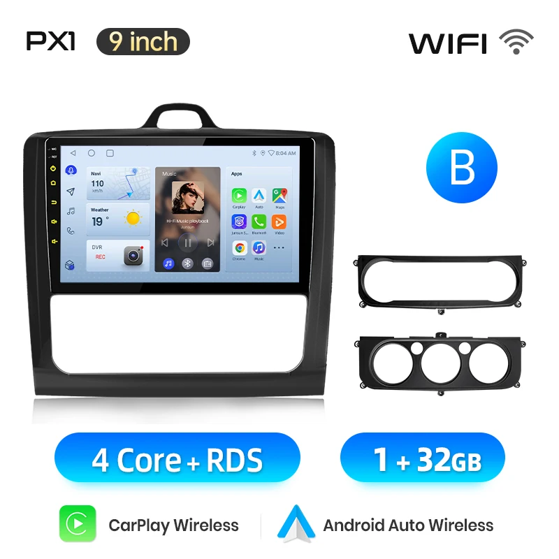 AWESAFE Draadloze CarPlay Android Auto Radio voor Ford Focus 2 3 Mk2 Mk3 2004 2005-2011 Auto Intelligent Systemen RDS GPS FM BT SWC