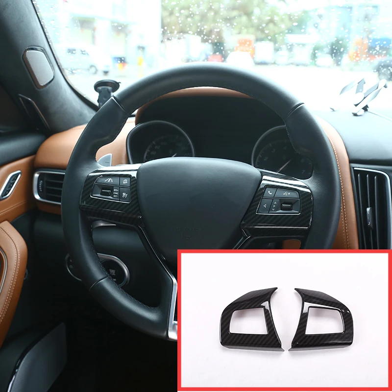 

Для Maserati Levante Ghibli Quattroporte 2016, автомобильные аксессуары, 2 шт., ABS, углеродное волокно, кнопка рулевого колеса, накладка на рамку