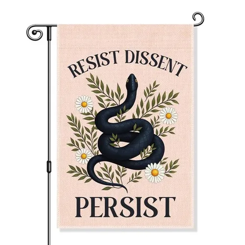 Resist Dissent Persist Garden Flag, Funny Snake Protest Signs for Outdoors, L... PPZ