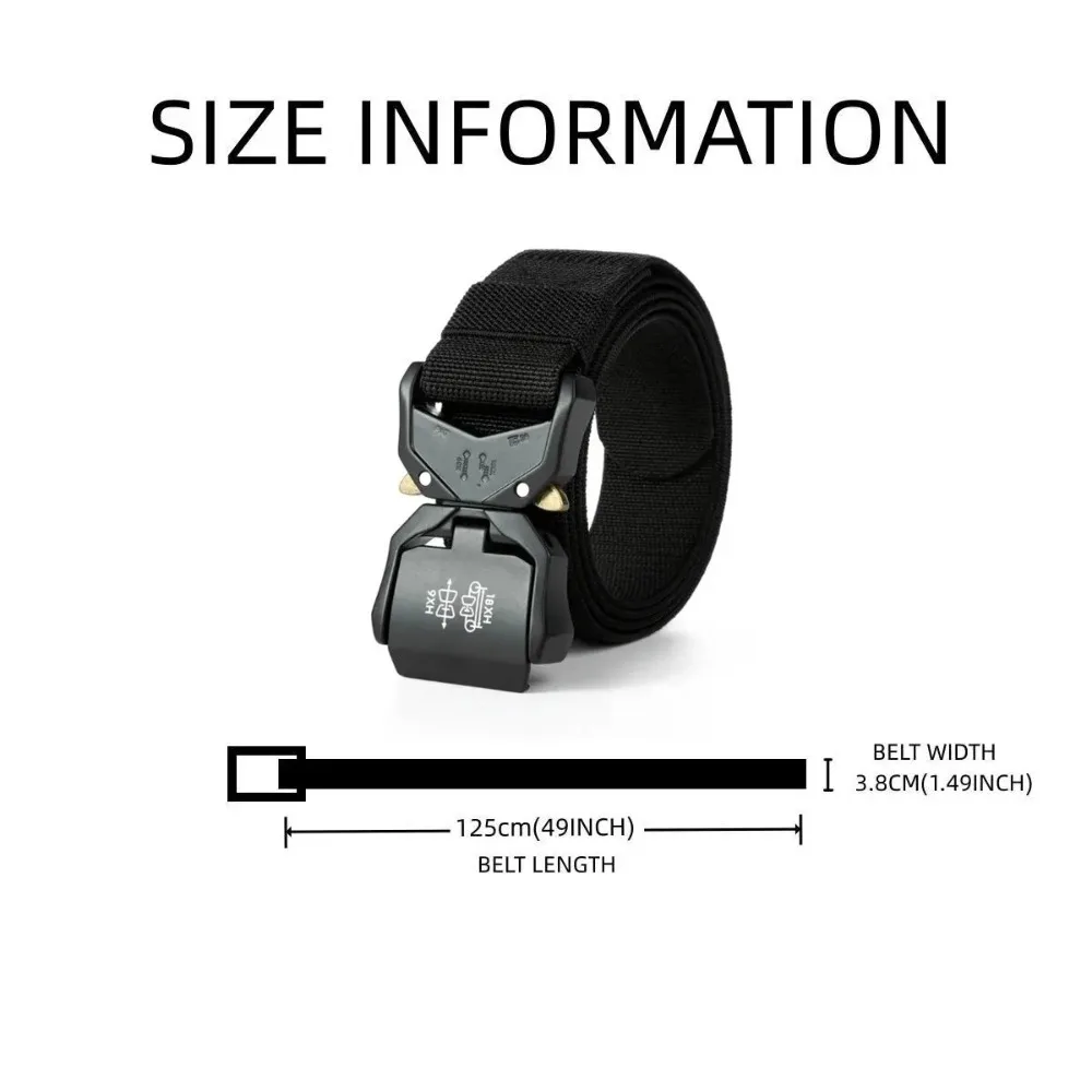 New Tactical Belt Buckle Quick Release Elastic Belt Casual Tooling Training Belt Men's Trousers Belt
