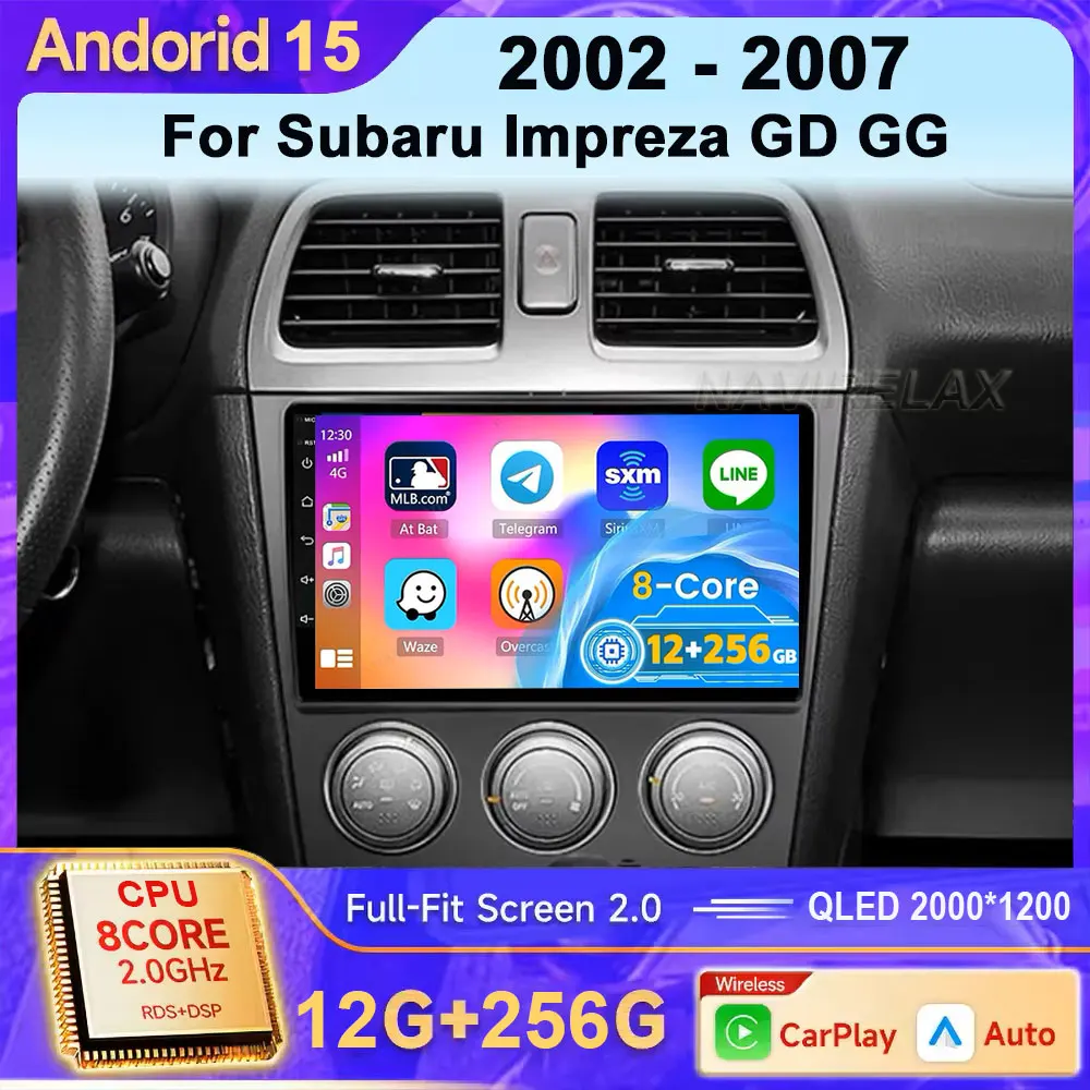 

Android 15 For Subaru Impreza GD GG 2002-2007 2K QLED Stereo Car Radio Multimedia Video Player GPS AI Voice CarPlay 4G Head Unit