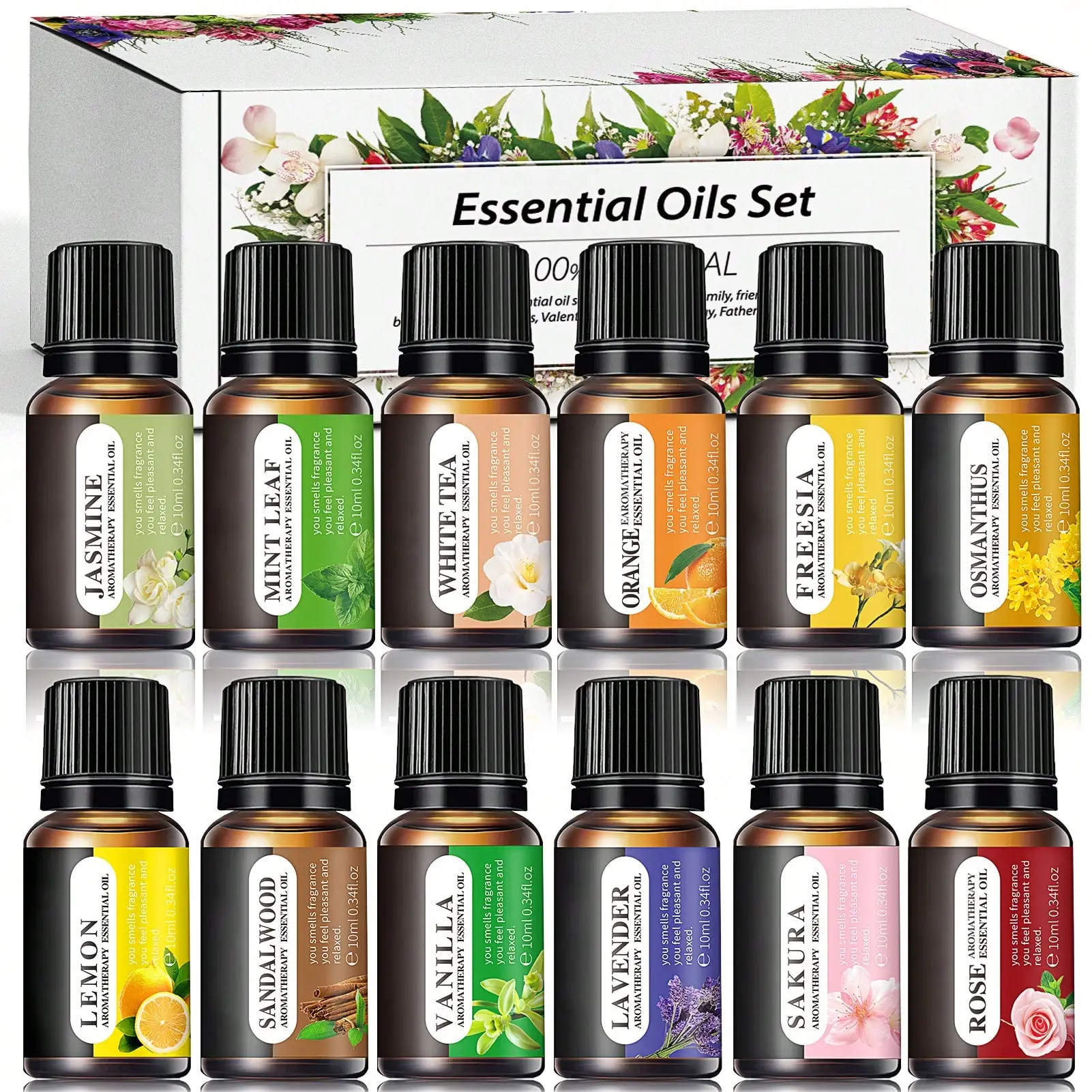 

Essential Oils Set, 12*0.34 Oz Bottles Set For Home Care, Fragrance, Humidifiers, Difusors & Aromatherapy Oils Set Gifts