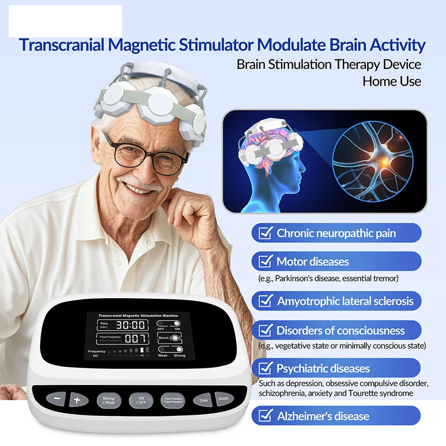 2026ZJZK RTMS Transcranial Magnetic Stimulation Machine With 11 Frequency Modes for Transmagnetic Therapy Magnetic Brain Stimula