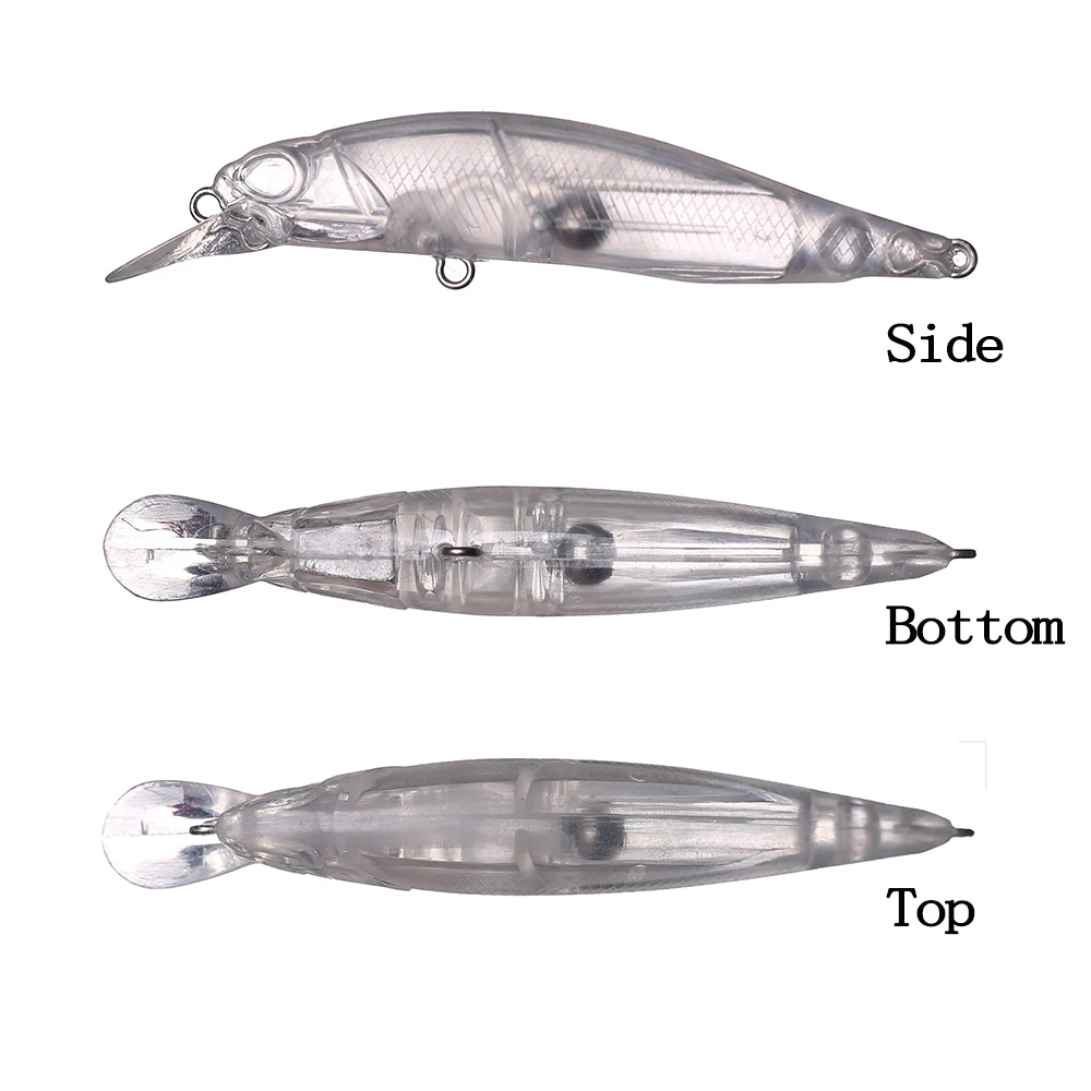 Chan’sHuang 20PCS Unpainted Blank Bait 7.5cm/9cm Long Cast Minnow The Magnet Inside DIY Artificial Fishing Lures