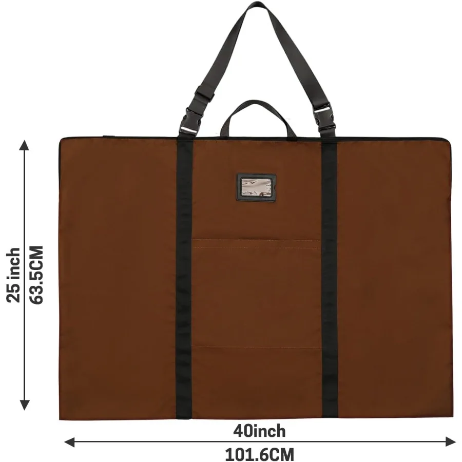 حقيبة محفظة فنية كبيرة الحجم مقاس 24 × 36 بوصة حقيبة تخزين كتف نايلون خفيفة الوزن مع مقبض وسحاب لرسم الملصقات