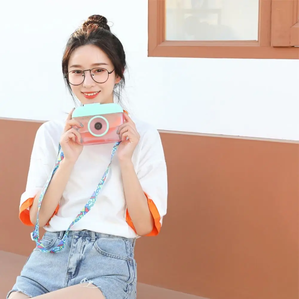 

Portable Sealed Camera Straw Cups Dustproof Cartoon Kids Water Bottle Anti Fall Plastic Drinking Kettle Outdoor