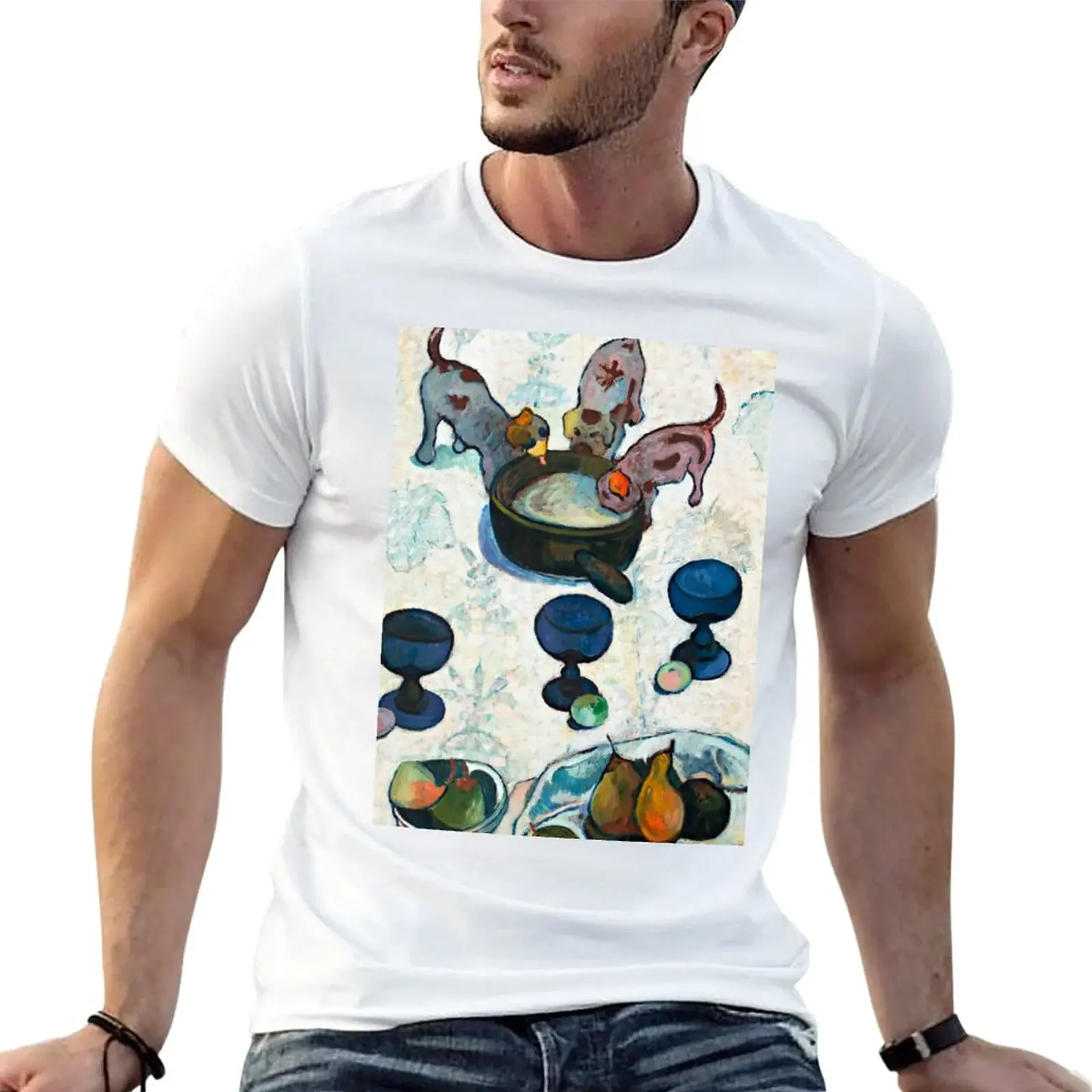 New 1888 - Gauguin - Still Life with Three Puppies T-Shirt aesthetic clothes cute tops black t shirts for men