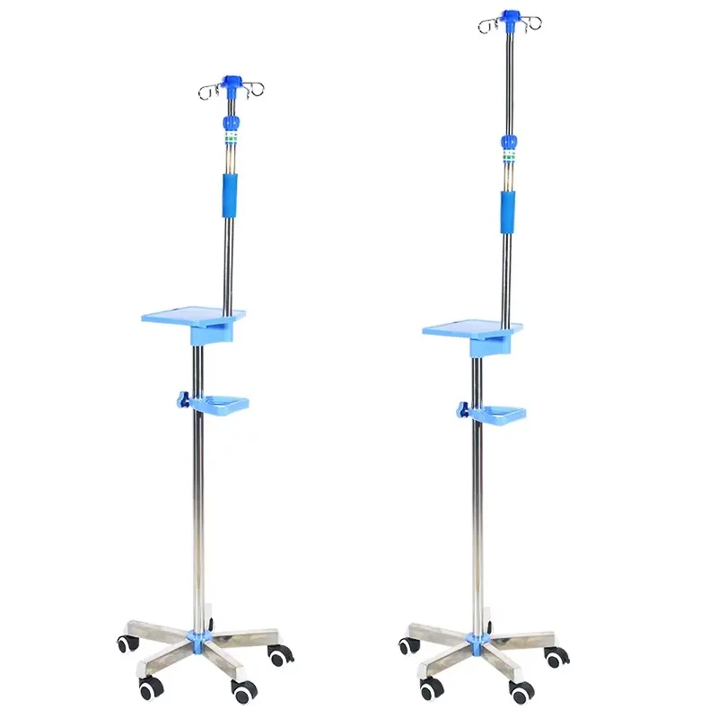 

Медицинская инфузионная подставка Инфузионная стойка Больница IV-полюс Портативная стальная капельная подставка с пятью колесами Больничная капельная стойка IV