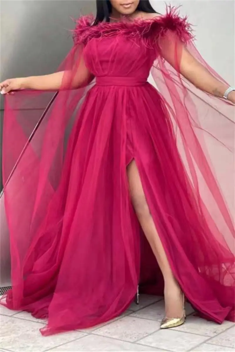 فستان سهرة أنيق للسيدات البالغات مخصص فستان شبكي فضفاض وكبير للارتداء اليومي بالإضافة إلى حجم فستان لحفلات المكياج #3