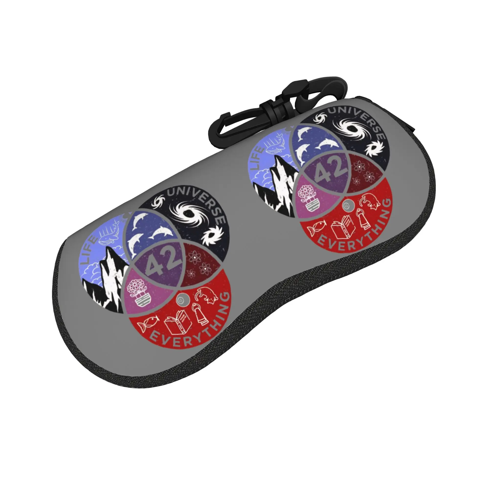 dont panic 42 The Answer To Life Douglas Adams  Merch Glasses Case for Girl Student Zipper Glasses Storage Box Protector