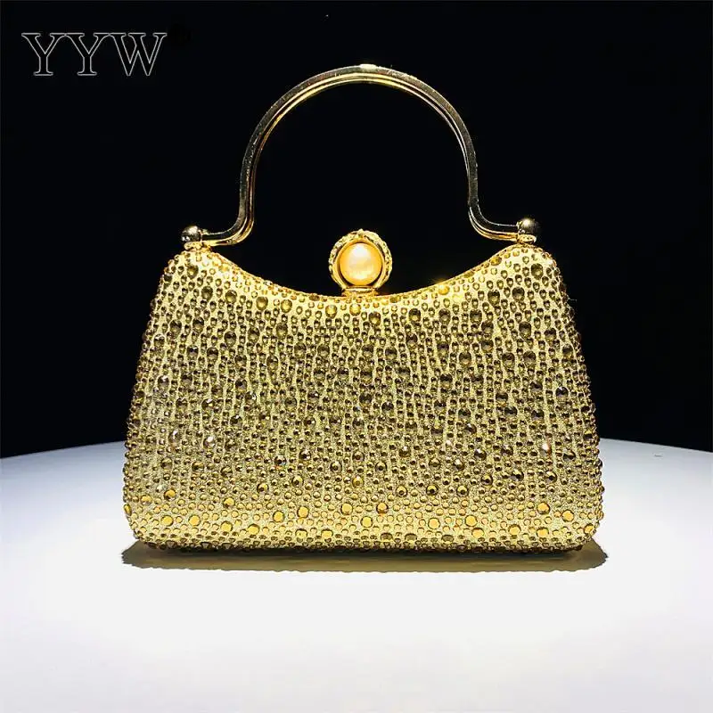 

Wedding Purse 2023 Women Small Bag Bags Evening Handbags Diamonds Luxury Designer Metal Ring Handle Shiny Crystal Purse Party