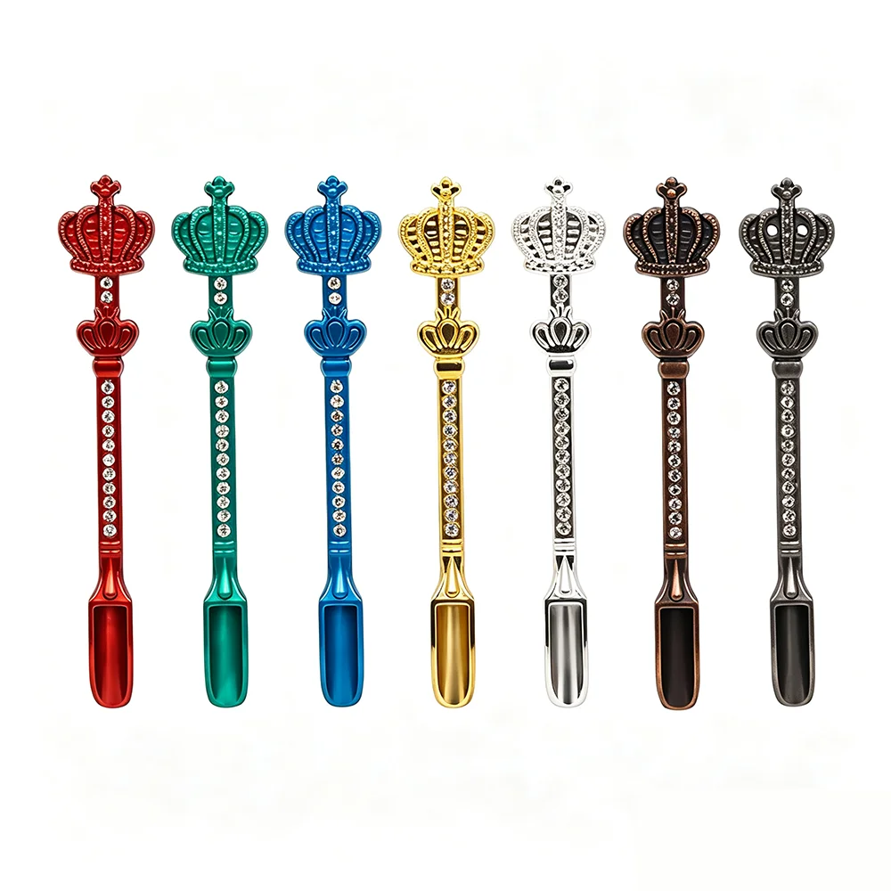 Zinc Alloy 53mm Mini Shovel Scoop Crown Design Portable Tobacco Spoon Smoking Tool