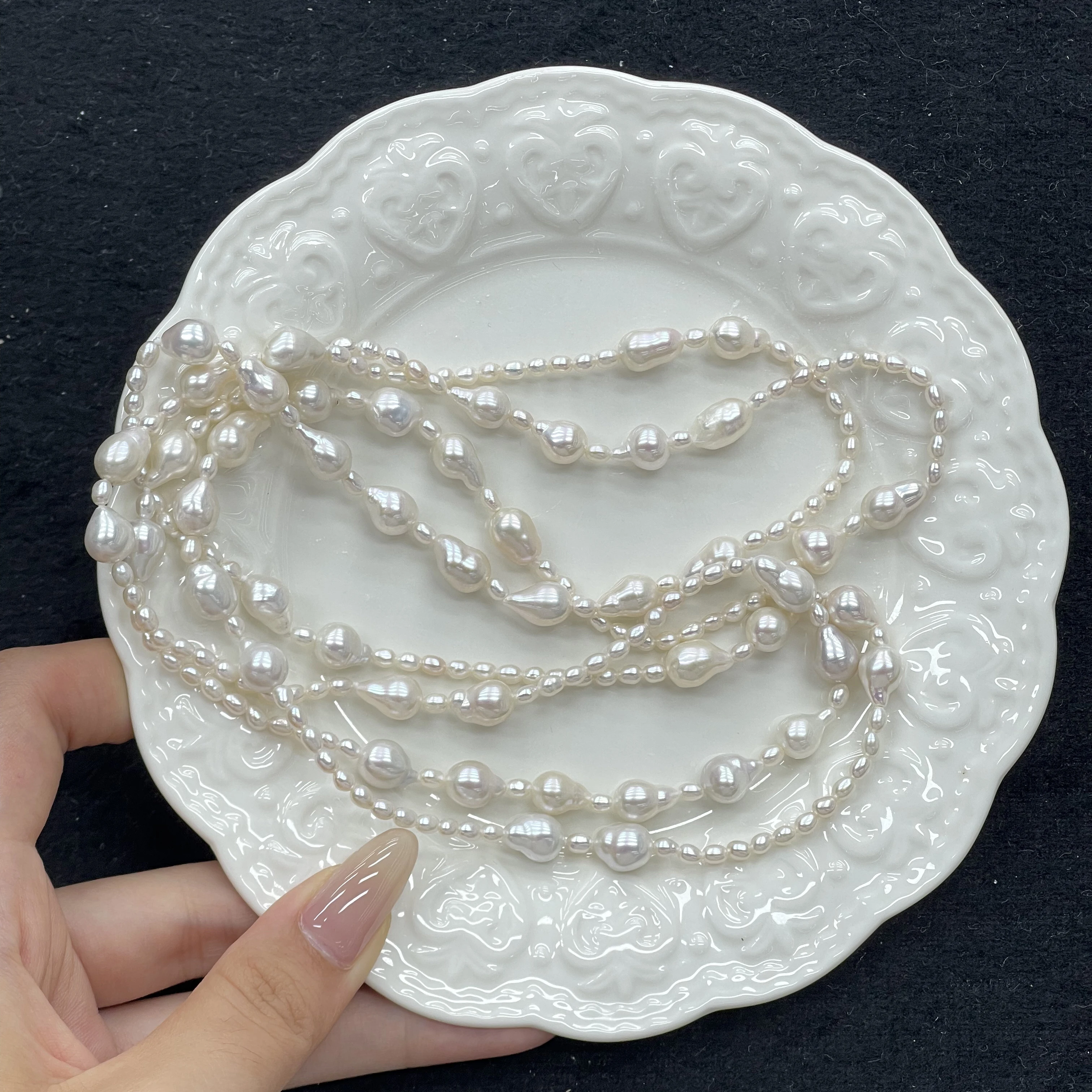 1.2m Natural Freshwater Pearl French Knit Necklace  Bead 2.3–2.6 mm / 6–7 mm Jewelry Make Necklace Bracelet Earring Accessories