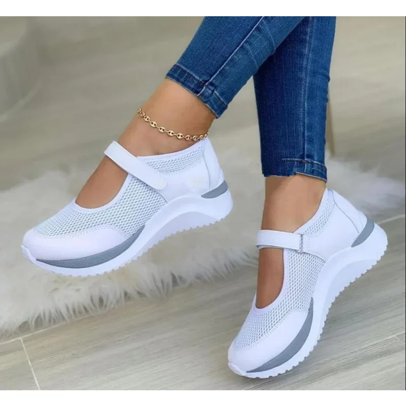 Round Toe Knit  Platform Sandals for Women's Large Mesh Sports Sandals Sandals Women Summer 2023