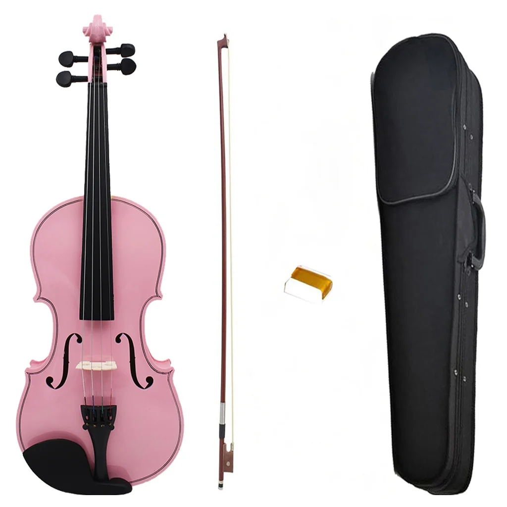 4/4 3/4 1/2 1/4 1/8 Size Student Violin Fiddle Beginner Bow Stringed Instrument Acoustic Violin For Kid Beginner Gift Whole KIT