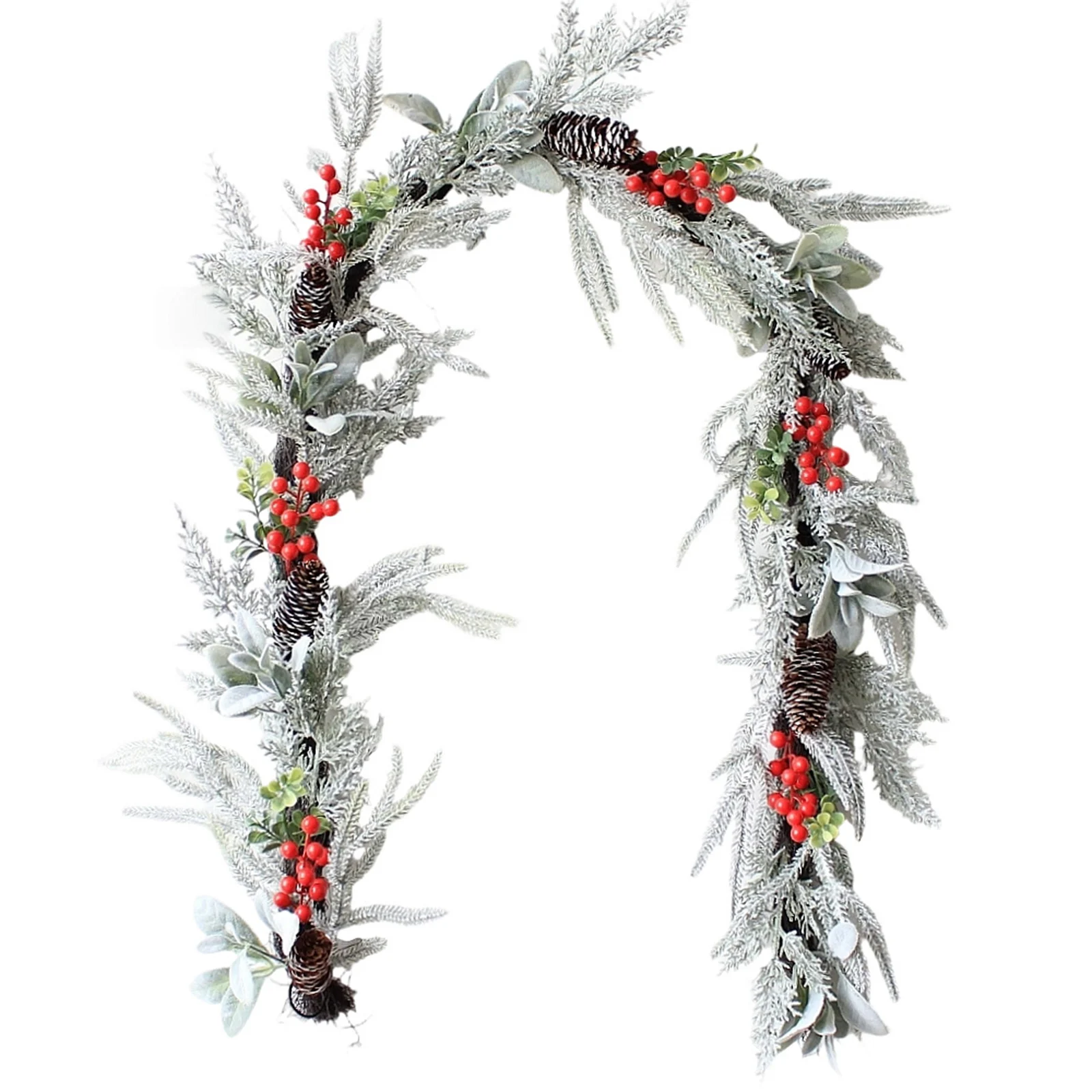 

Искусственная рождественская гирлянда, креативная искусственная сосновая лоза, снежная лоза с ягодами для домашнего офиса, вечеринки, декор