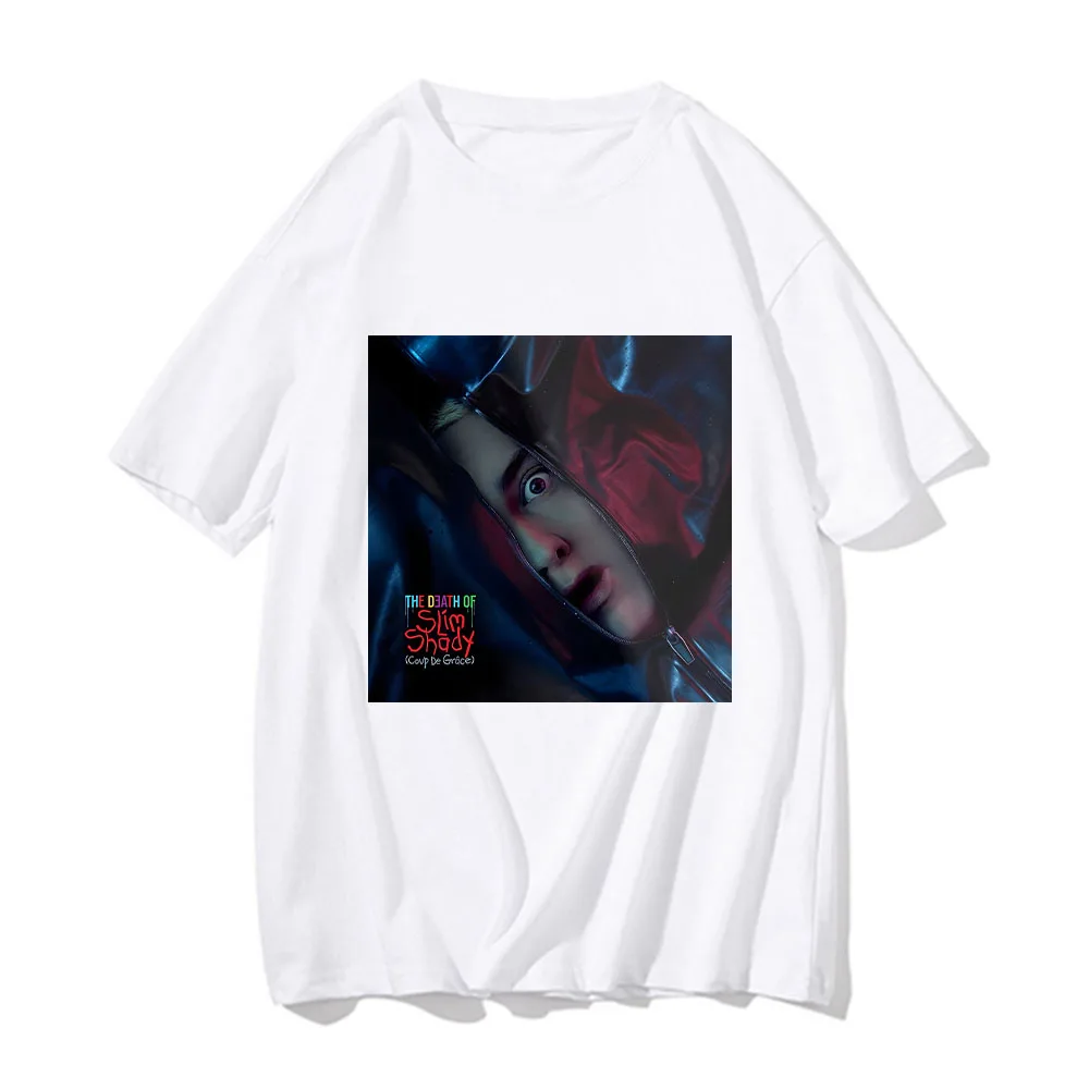 Футболка Eminem с принтом «The Death of Slim» для мужчин и женщин, модная футболка с графическим принтом в эстетике, топ унисекс