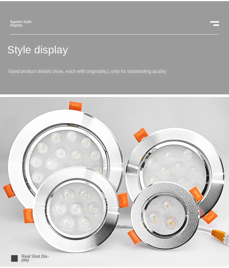 Lampada da incasso a soffitto a LED con driver 85-265V Lampada da luce ultra luminosa 3W-18W per decorazioni per negozi di casa