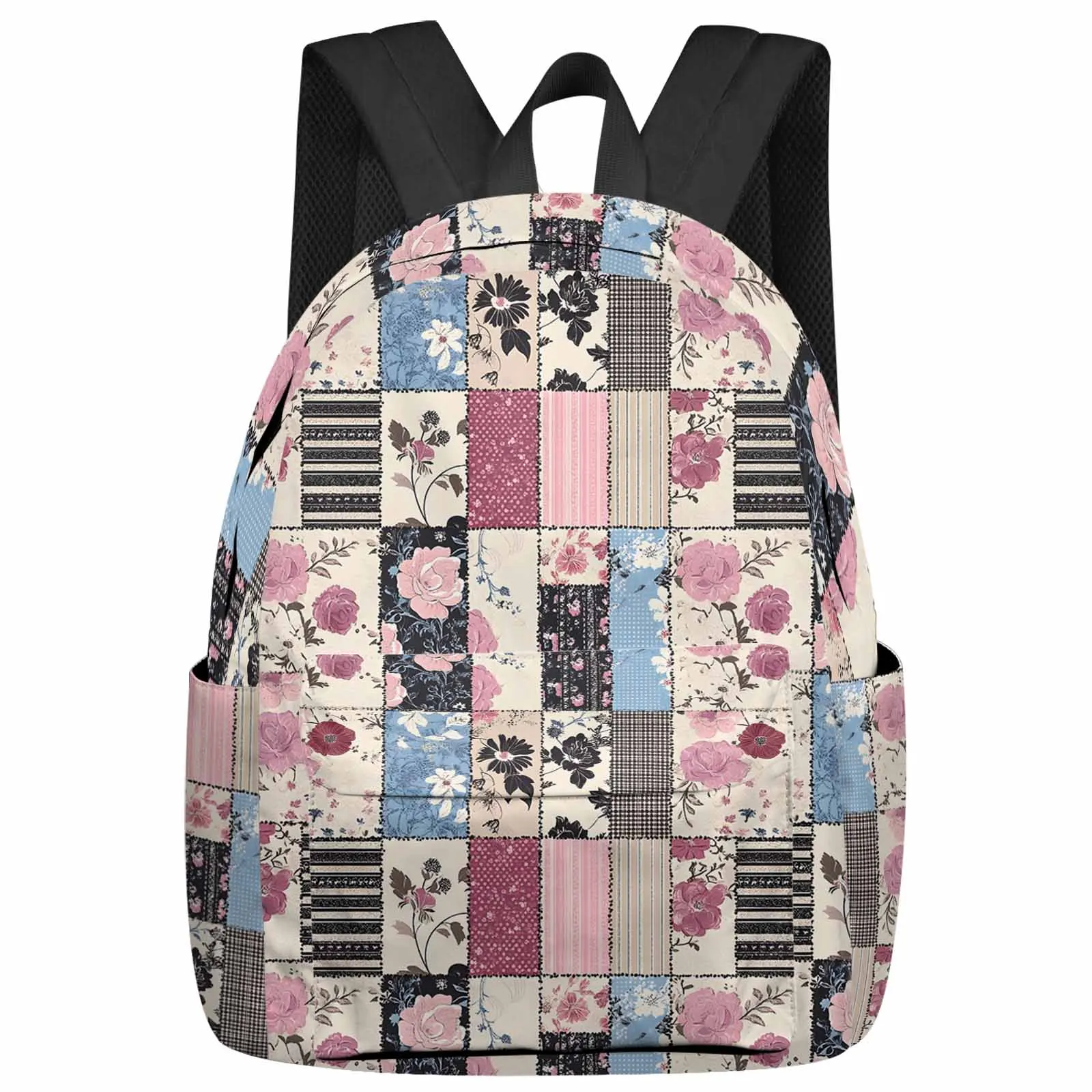 Farmhouse Retro Texture Pink Backpack Teenagers Student School Bags Laptop Custom Backpack for Men Women Travel Bag