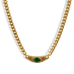 Stainless steel Chain Choker Crystal Necklace