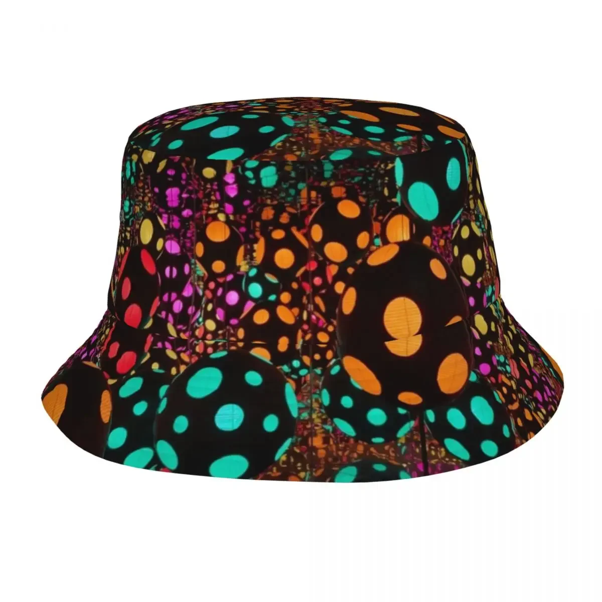 Yayoi Kusama Bucket Hats for Girl Vocation Light Ball Colorful Mystery Sun Hat Hip Hop for Outdoor Fisherman Hats Boonie Hat