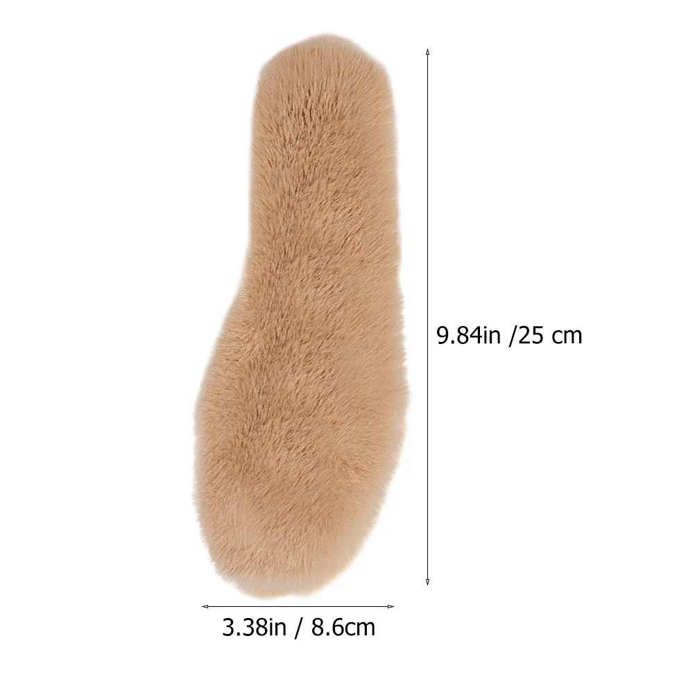 Shoe Insoles Adult Winter Faux Rabbit Fur Inserts Odor-resistant & Brown Cotton Shoes Mat Men and Women