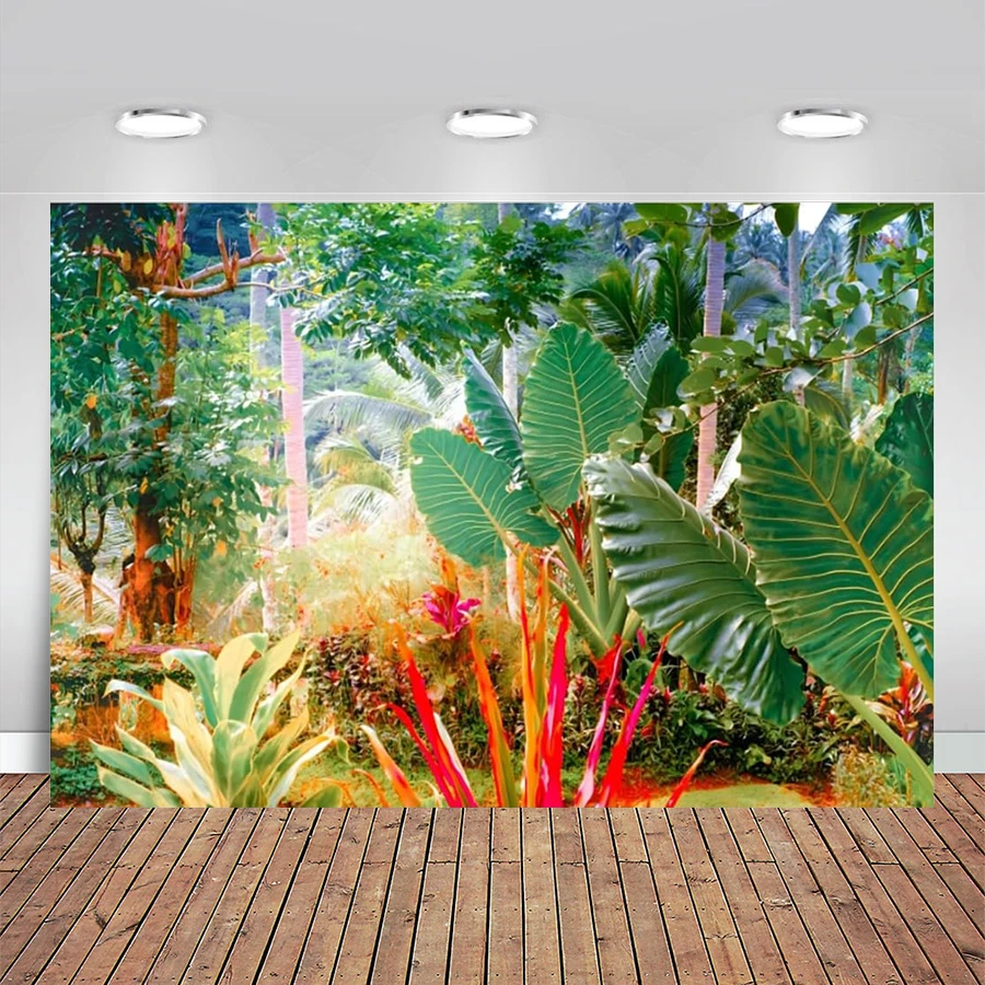 

Tropical Jungle Leaves Backdrop for Photography Palm Leaf Plants Nature Summer Hawaiian Background for Baby Show Birthday Party