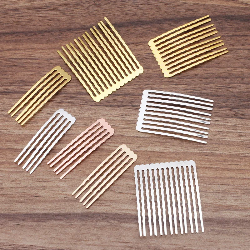 BoYuTe (20 Pieces/Lot) 50mm Height 5/10/13 Teeth Metal Brass Hair Comb Materials Diy Handmade Hair Accessories