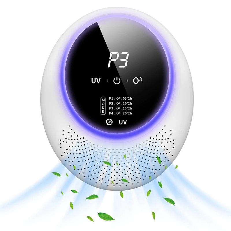 

Ozone Machine Odor Removal For Home & Pets, Portable Generator With 10,000Mah Battery, Eliminator Home, Closet White