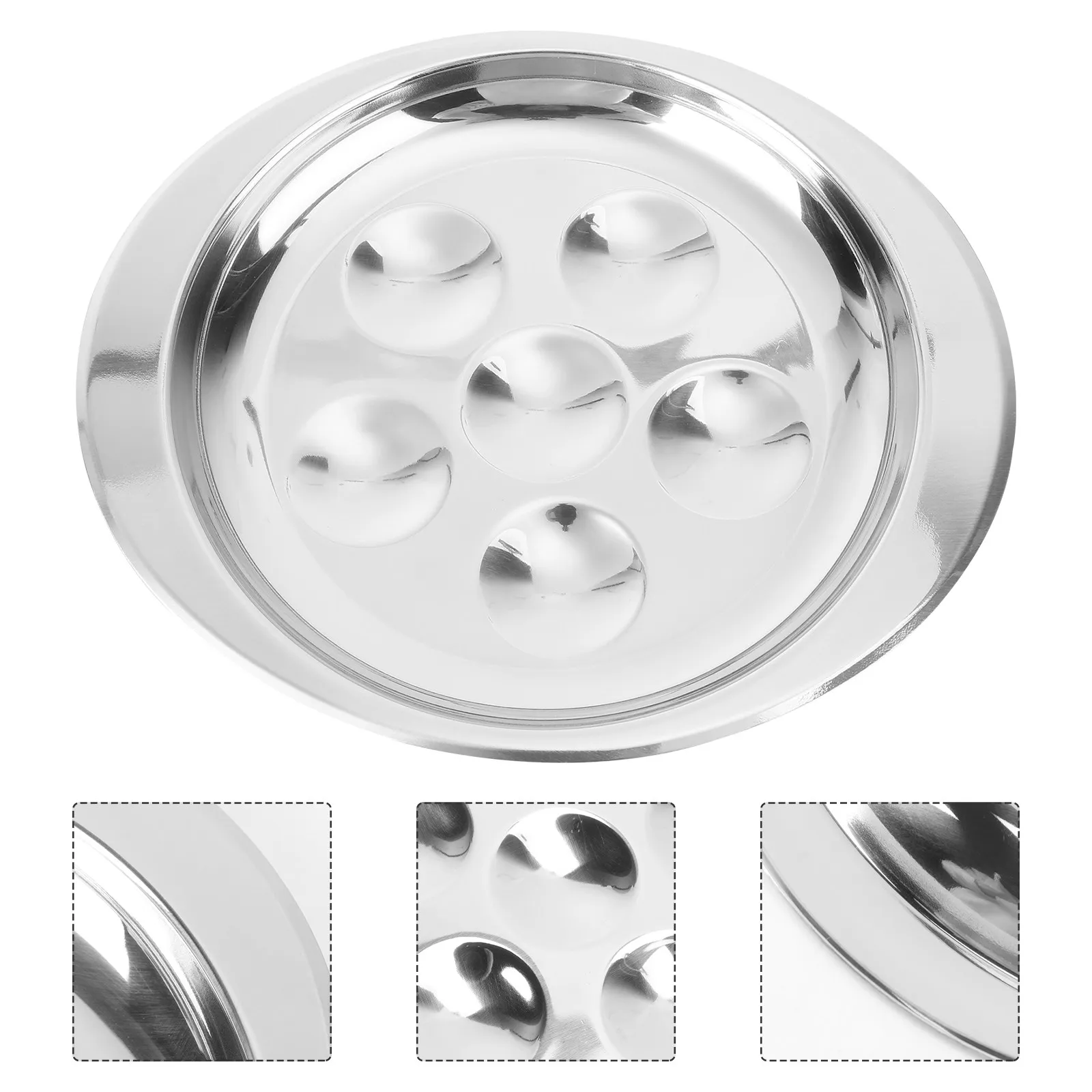 

Stackable Stainless Steel Escargot Dish 6 Position Heat Resistant Snail Plate Kitchen Serving Utensil Restaurant Hotel