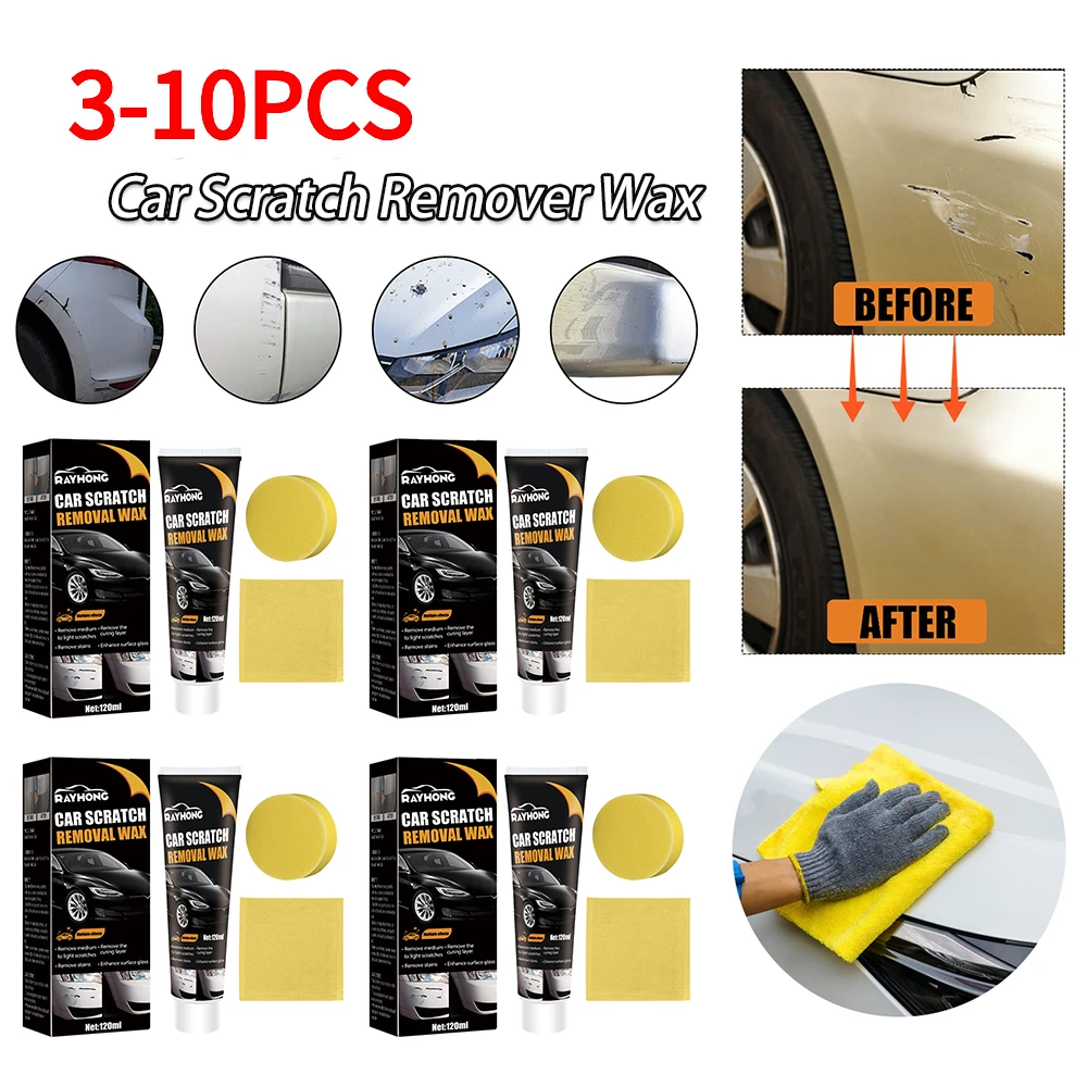 3-10PCS 120ml Auto Polish Paint Restorer Remove Stains Auto Polishing Kit with Sponges Fix Car Paint Scratch Repair Cleaning Kit